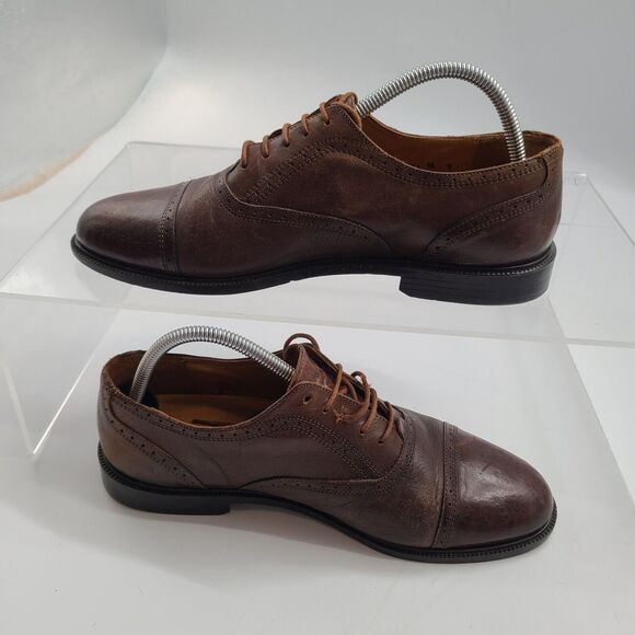 Stanley Blacker Couture Handmade Italy Dress Brown Cap Toe Oxfords 9M  Style 526 main image 6